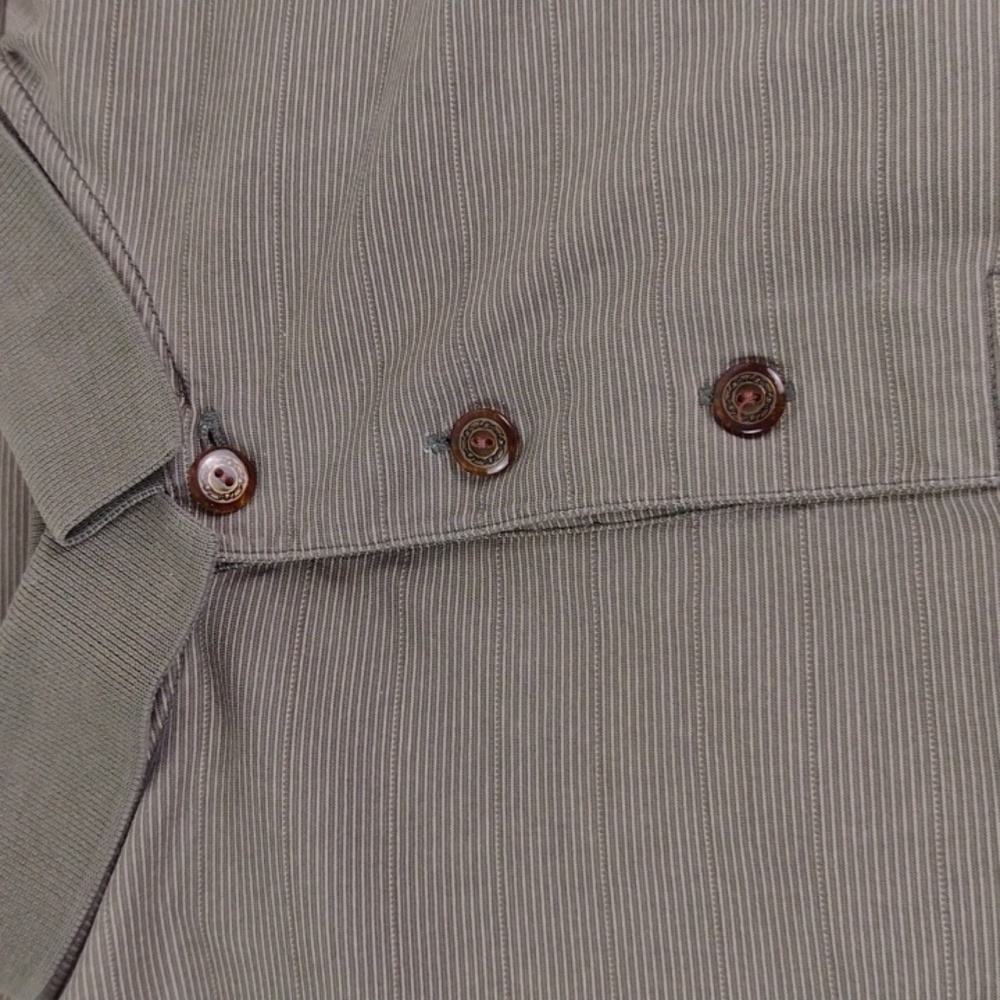 Gold Tri Mountain 60's 2 Ply DBL Mercerized-Cotton Polo Pinstripe Shirt 2XL - Picture 9 of 14